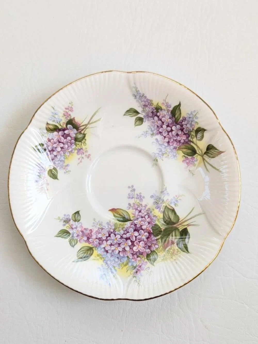 Royal Albert Blossom Time Lilac Teacup & Saucer Bone China England Gilt